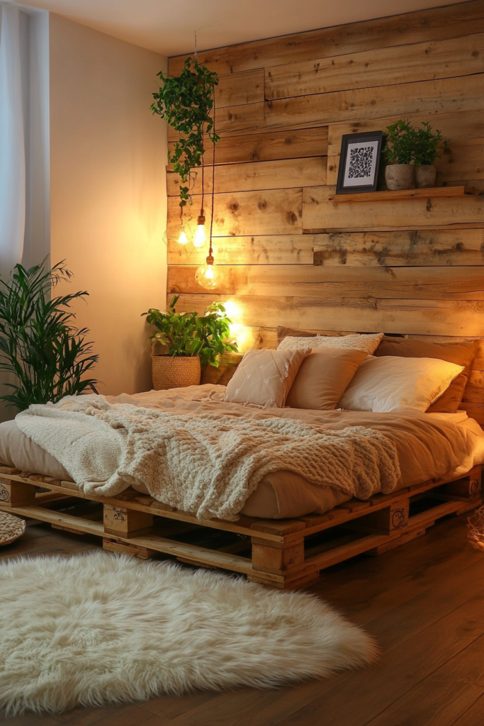 1. Classic Wooden Pallet Bed