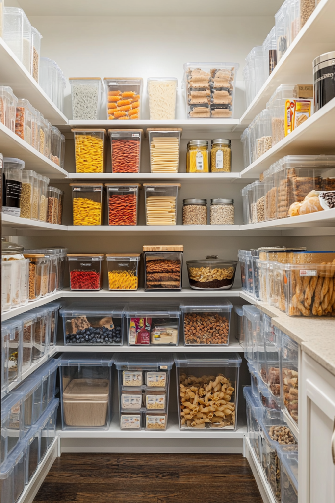 1. Clear Bins for a Tidy Pantry