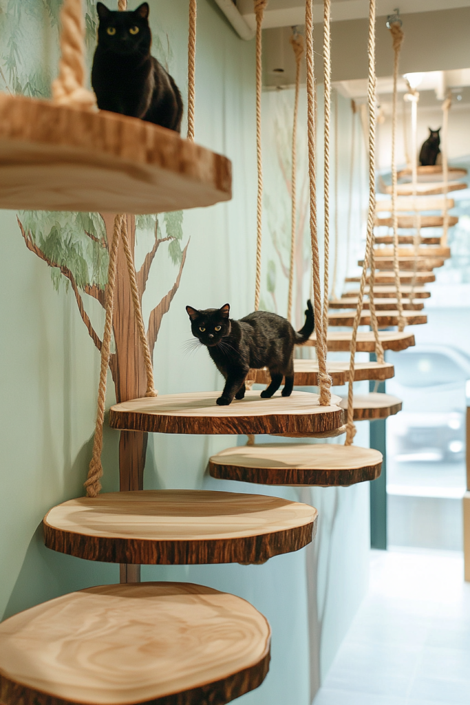 10. Bridge-Style Cat Shelves
