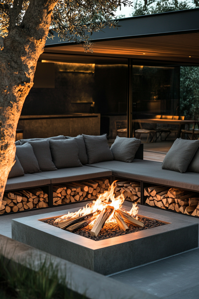 10. Fire Pit with Hidden Storage