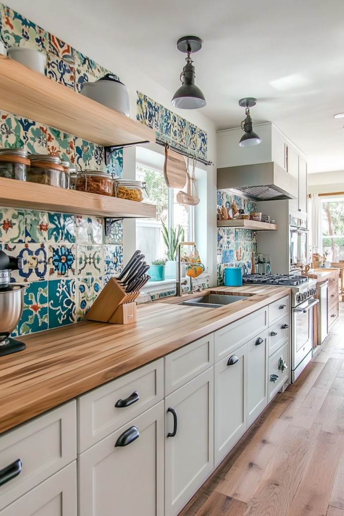 10. Patterned Tile Backsplash