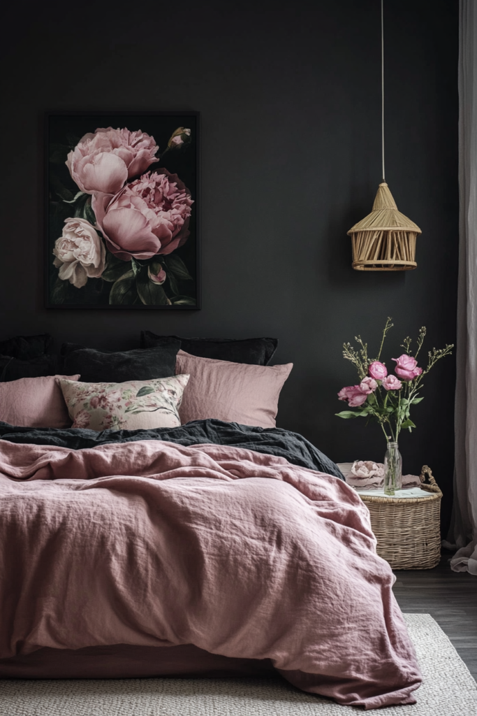 10. Understated Chic: Charcoal and Dusty Rose