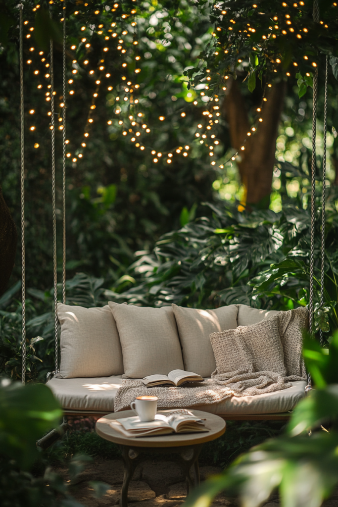 11. A Swing Bench for an Outdoor Retreat