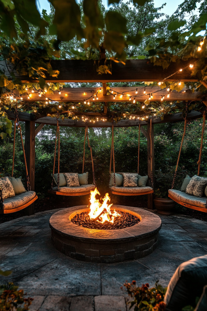 11. Fire Pit with Swing Seating Area