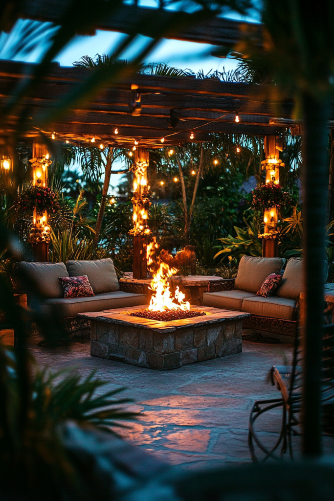 11. Fire Pits and Torches: Natural Light Sources
