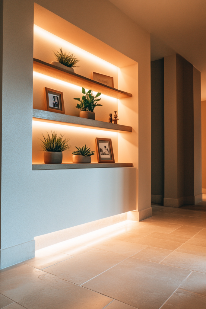 11. Floating Shelves for Minimalist Charm