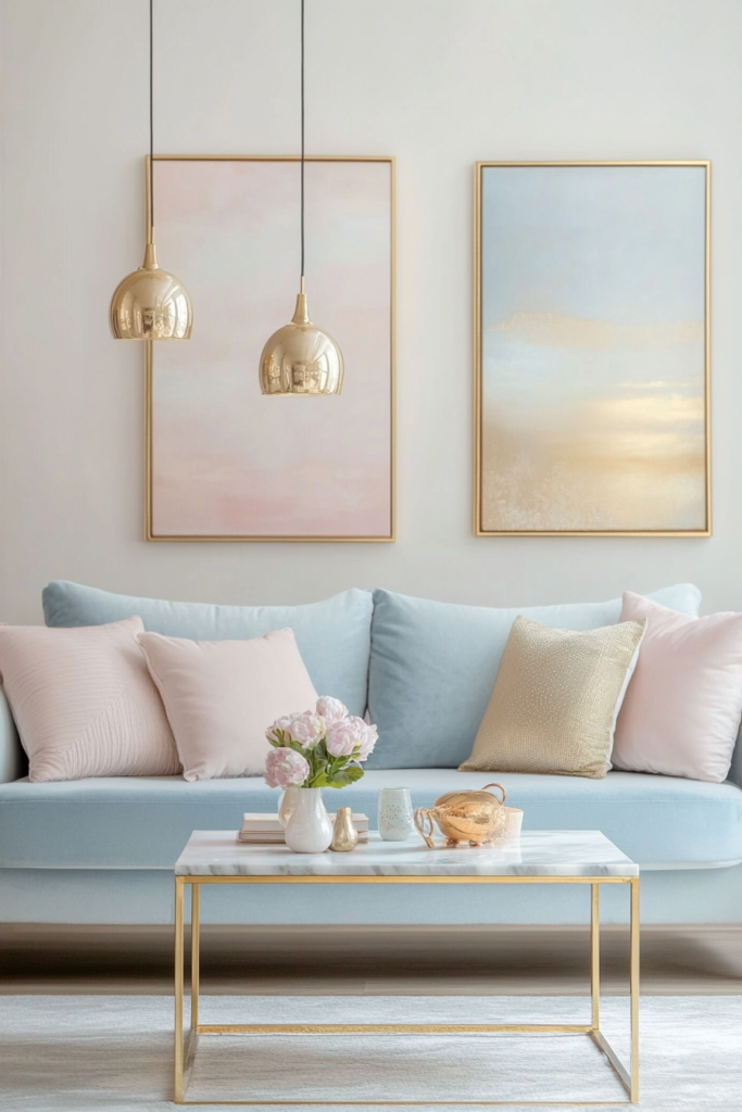 11. Mix Pastels with Metallic Accents
