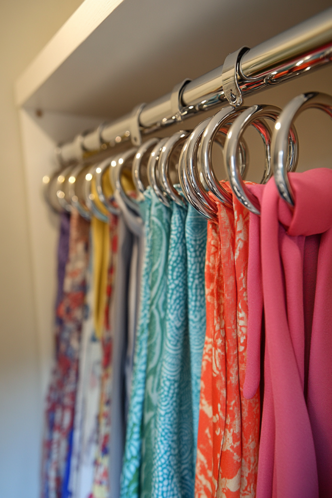 11. Shower Curtain Rings for Scarves and Belts