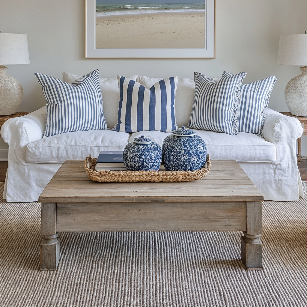 11. Subtle Stripes for a Classic Coastal Touch