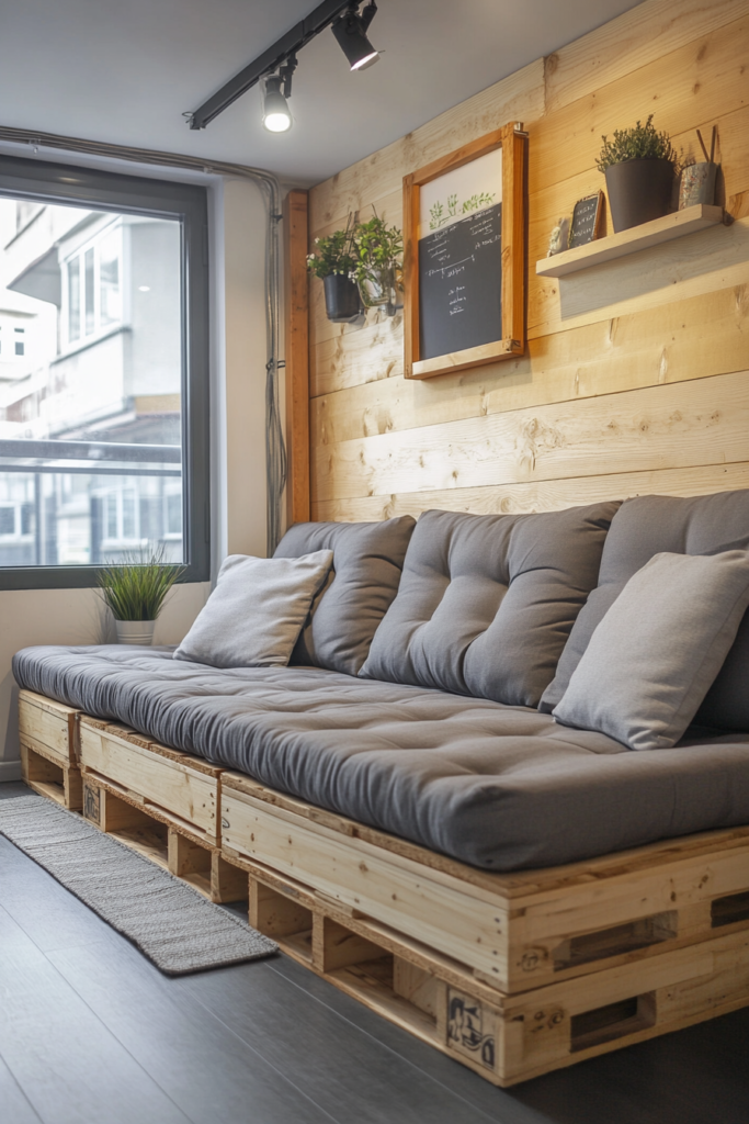 12. Convertible Sofa-Pallet Bed
