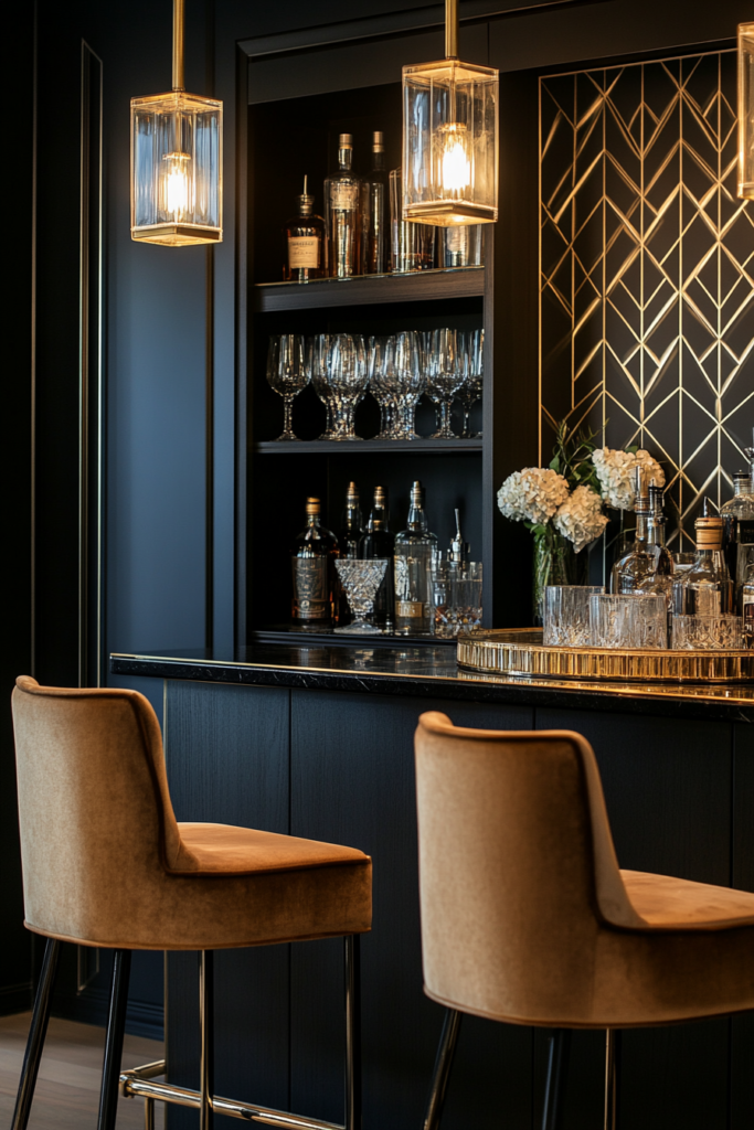 13. A Stylish Art Deco Bar Area