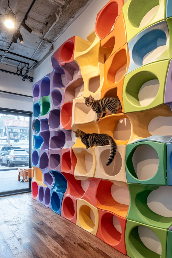 13. Puzzle Piece Cat Shelves