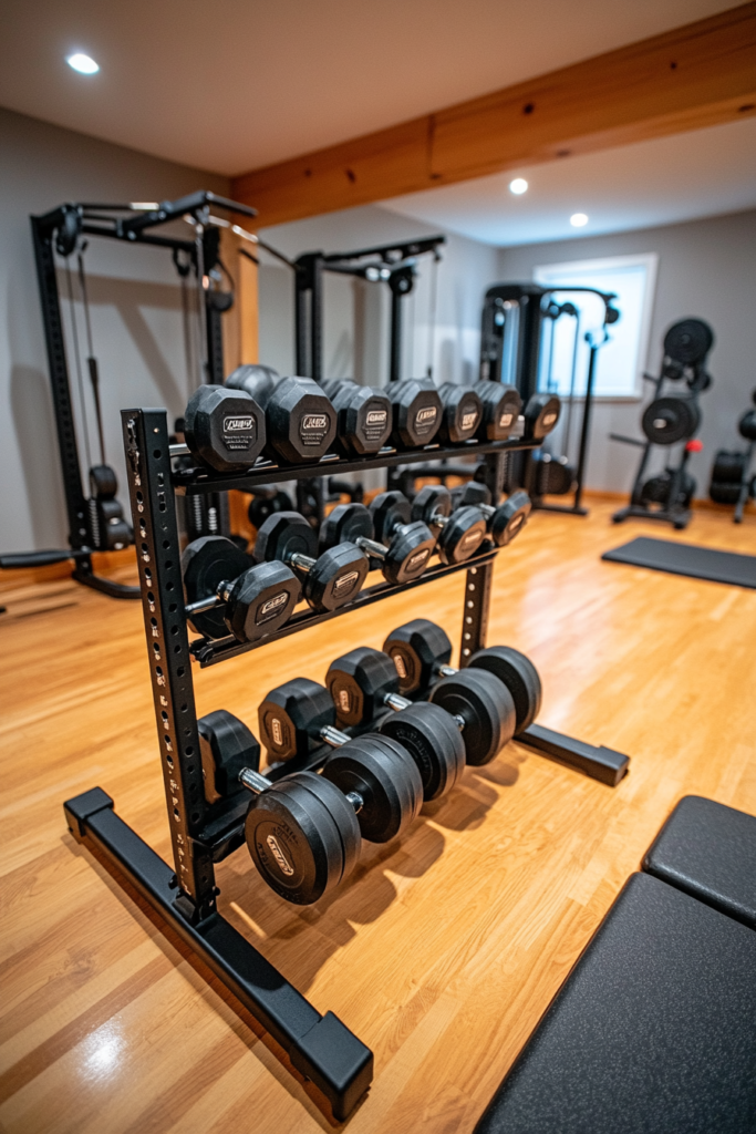 14. Adjustable Weight Rack for Customizable Workouts