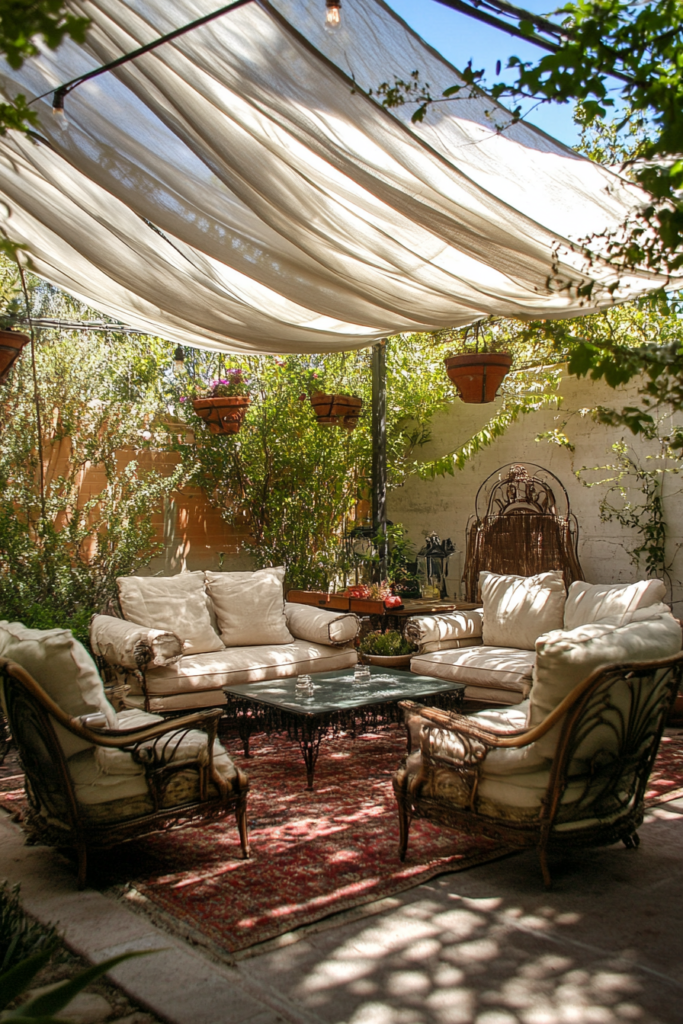 14. Fabric Canopy for a Soft, Airy Feel