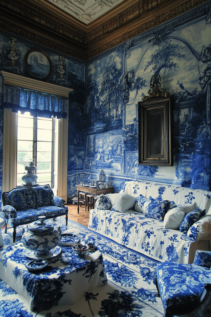 14. Incorporate Blue and White Fabrics