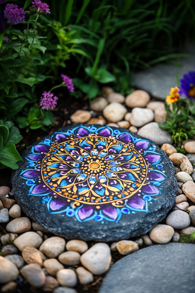 14. Painted Mandala Stepping Stones