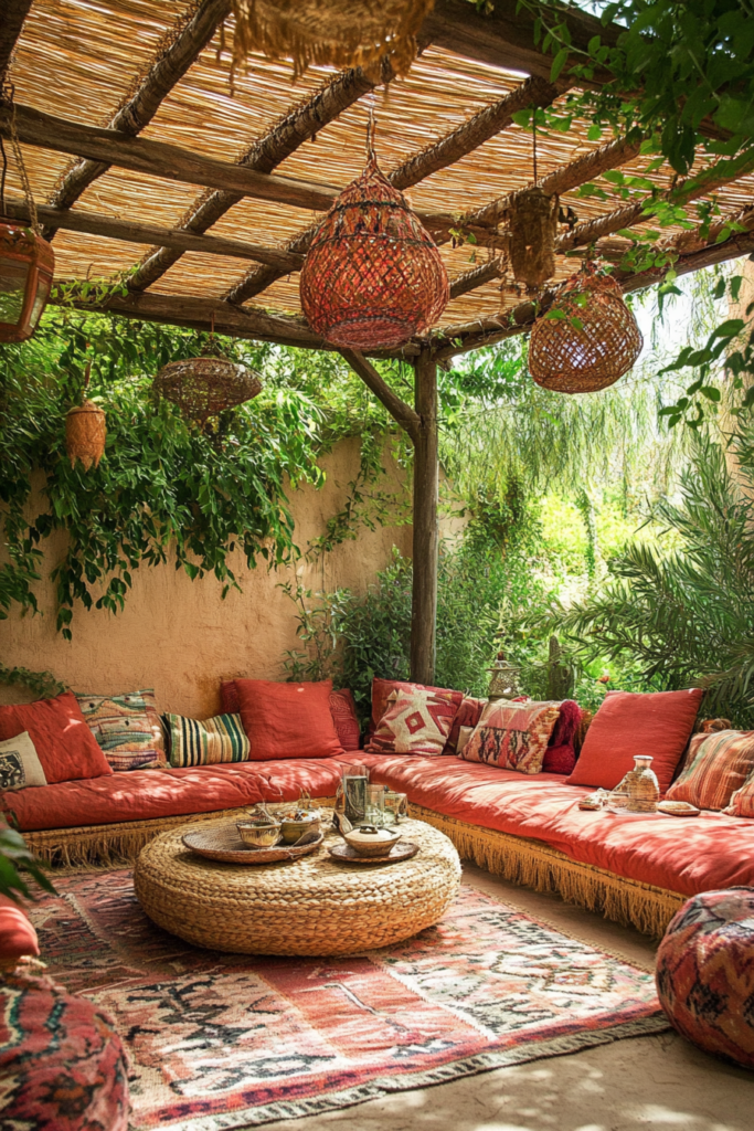 14. Reed or Straw Mats for a Boho Touch