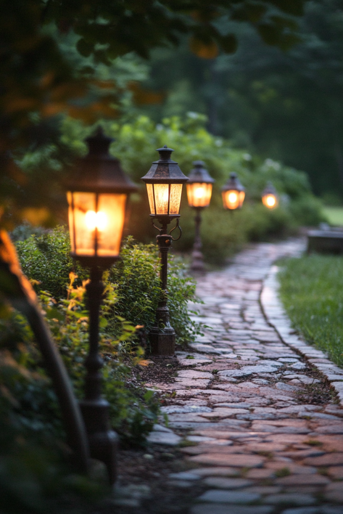 14. Rustic Lantern Posts