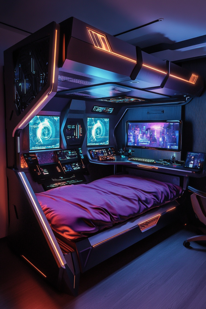 15. High-Tech Loft Bed