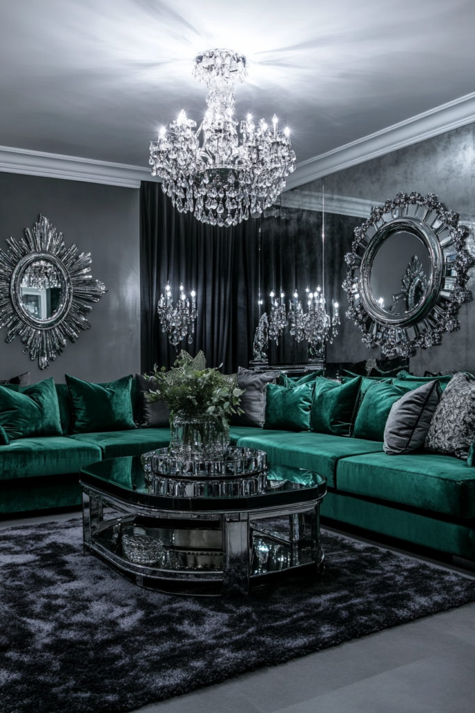 16. Glamorous Greens and Greys