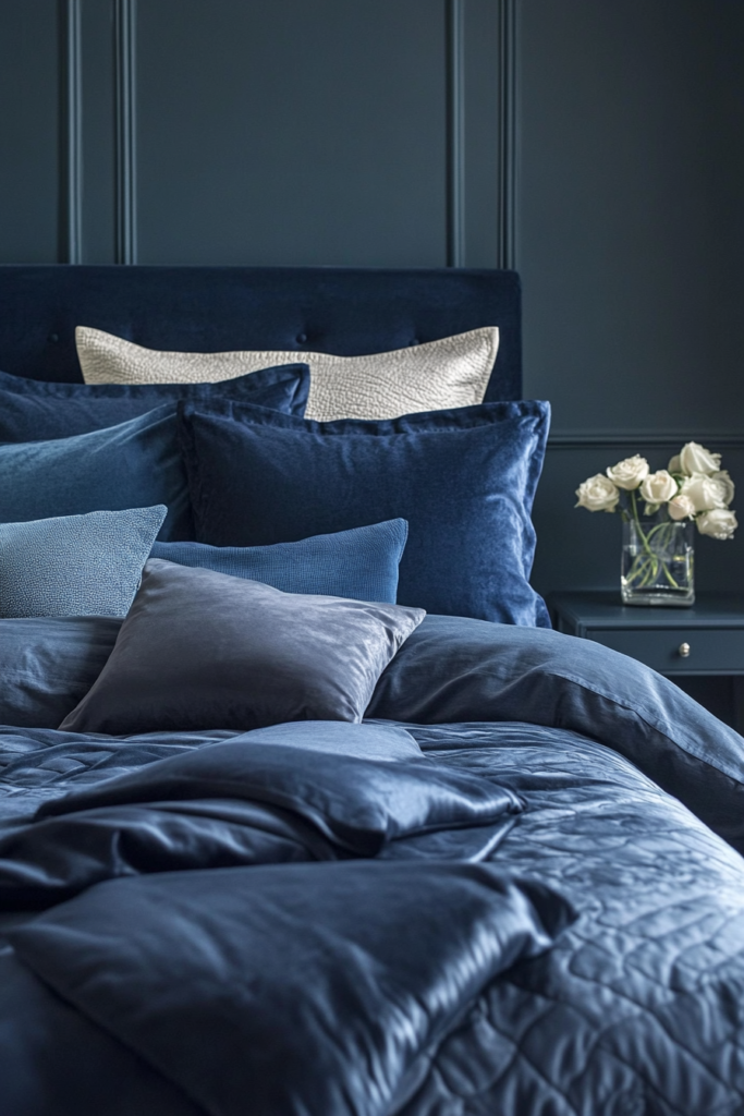 16. Luxe Navy Blue Linens