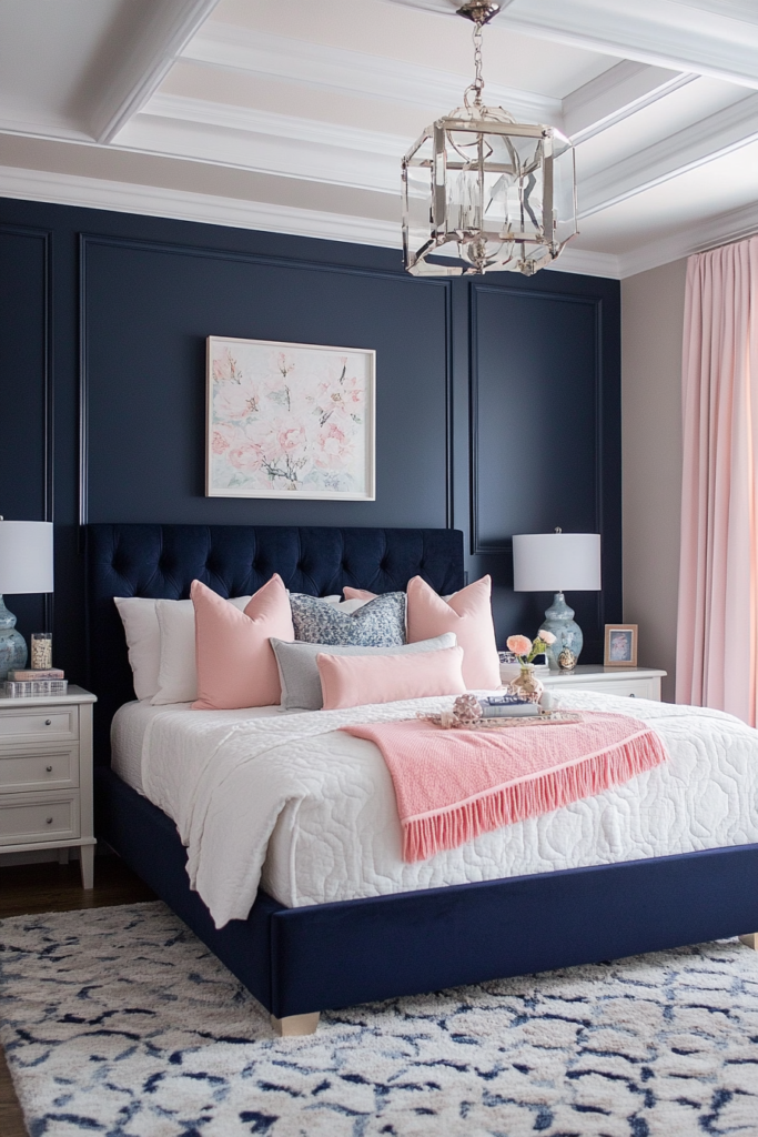 16. Serene Simplicity: Navy and Blush