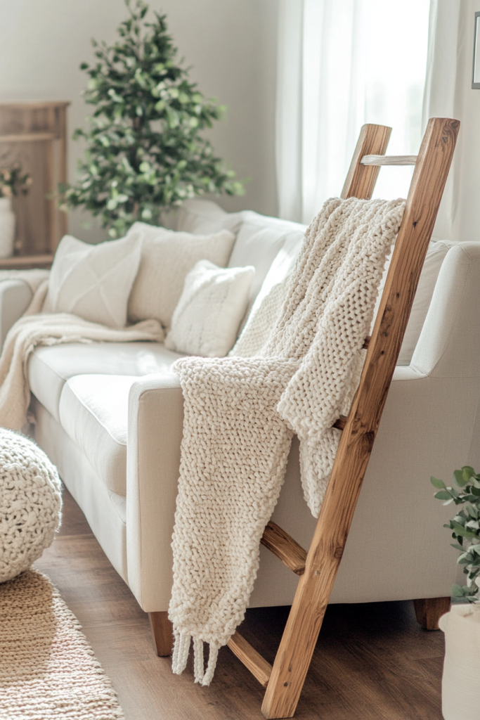 17. Add a Cozy Blanket Ladder