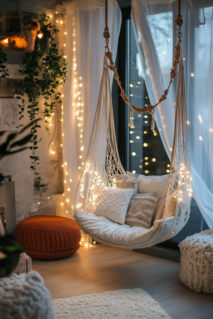 17. Add a Cozy Hammock or Swing Chair
