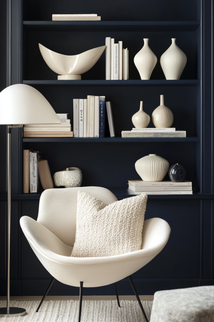 17. Bold Bookshelves with a Stylish Edge