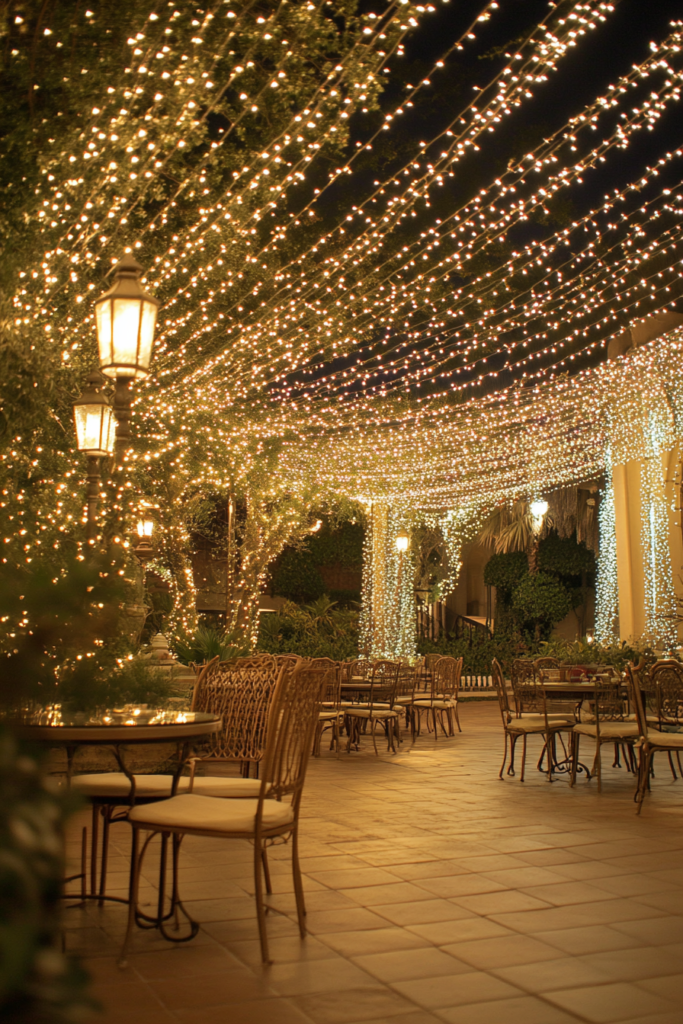 17. Canopy of Lights: Overhead Draping