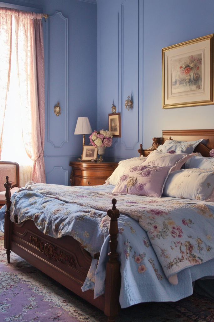 17. Vintage Vibes: Powder Blue and Mauve