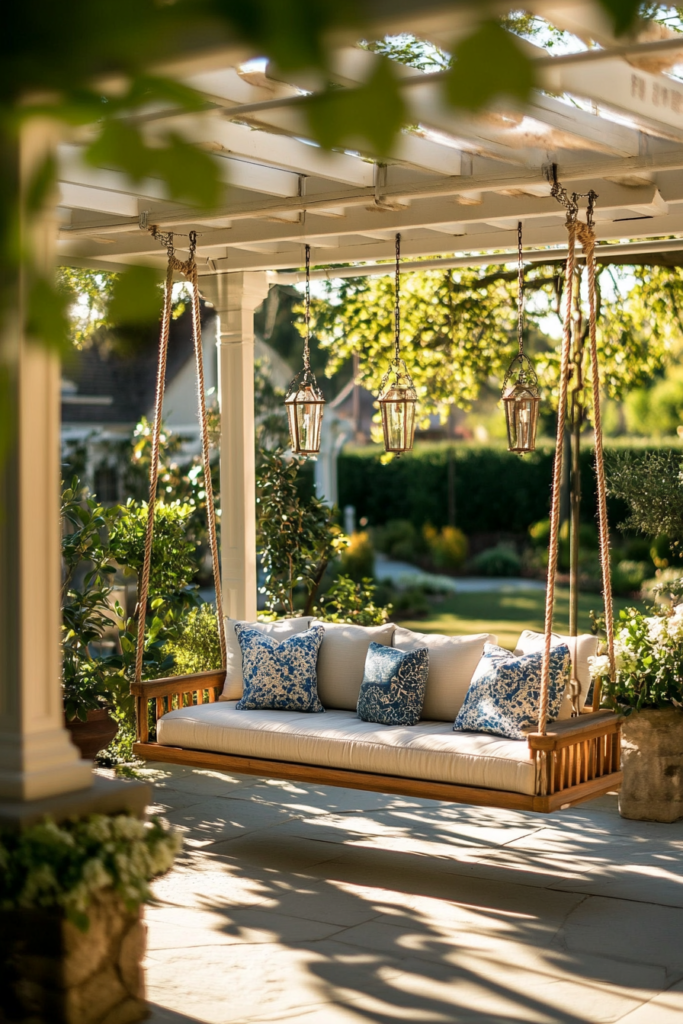 18. Covered Patio with Swing Chairs