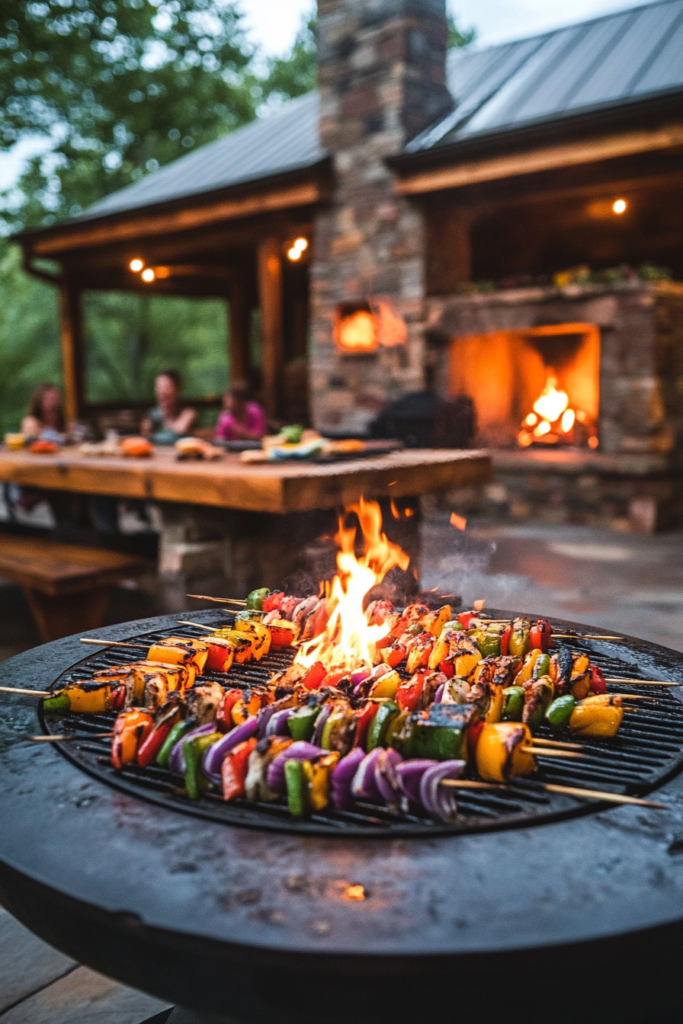 18. Fire Pit with Built-In Grill