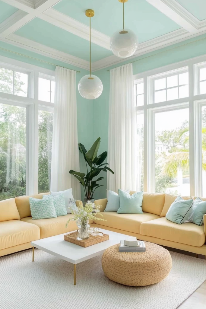 19. Pastel-Inspired Ceiling for a Unique Touch