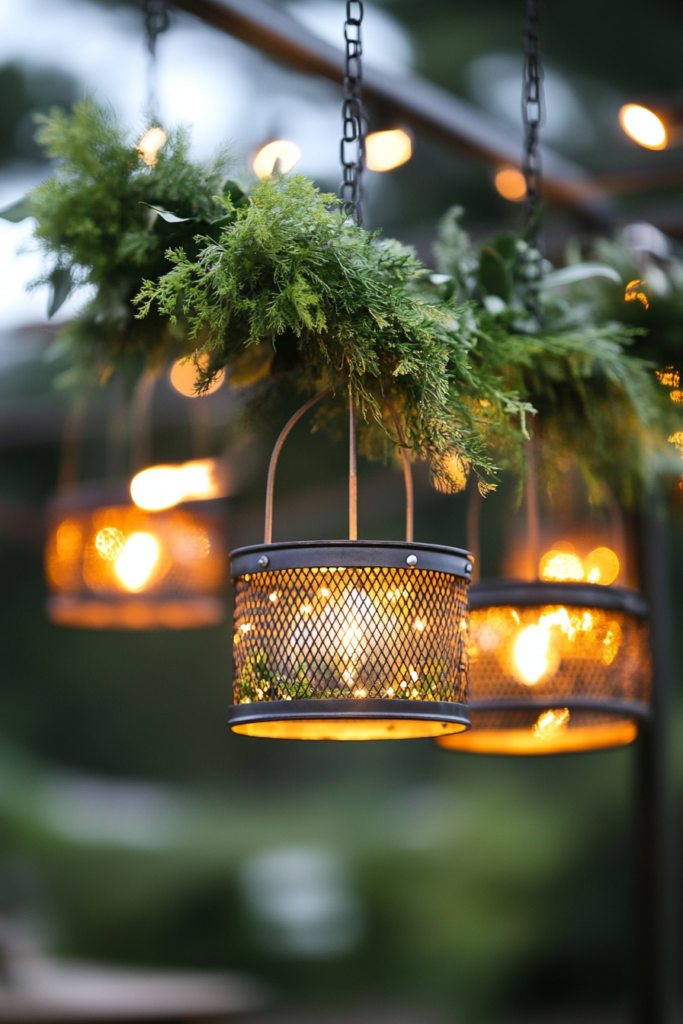 19. String Light Chandeliers for Elegant Evenings