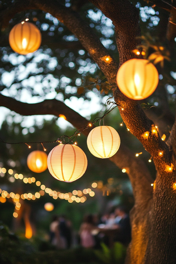 2. Hanging Lanterns and Fairy Lights