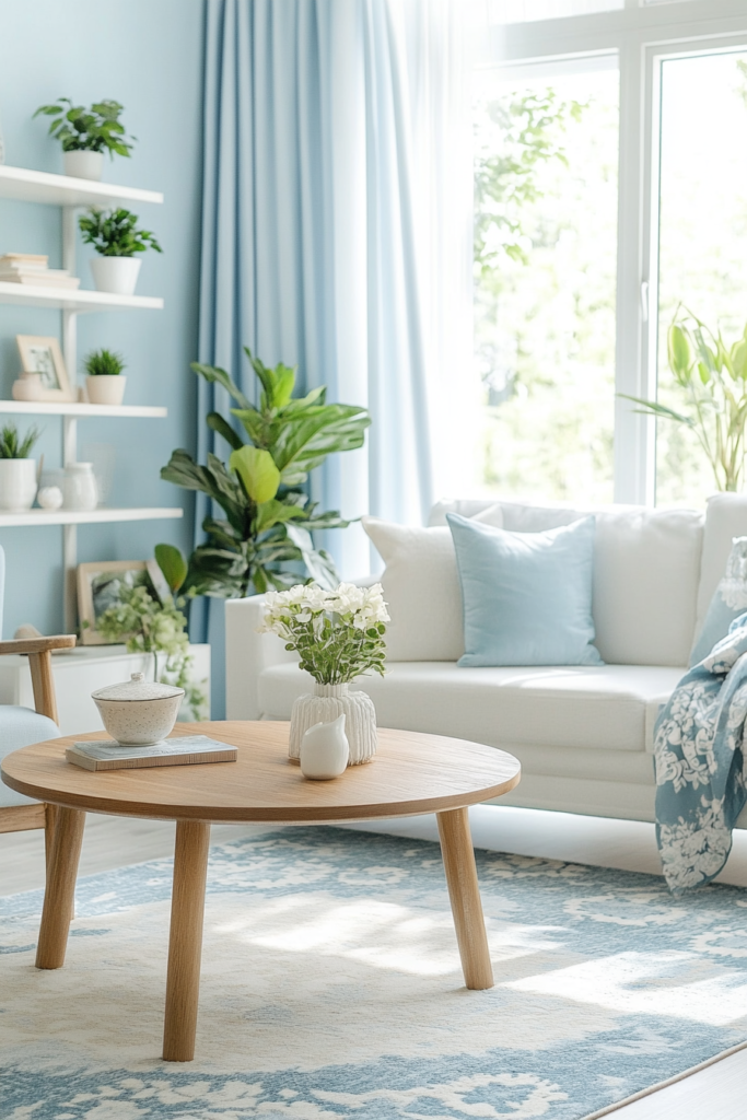 2. Powder Blue Walls for a Calming Effect