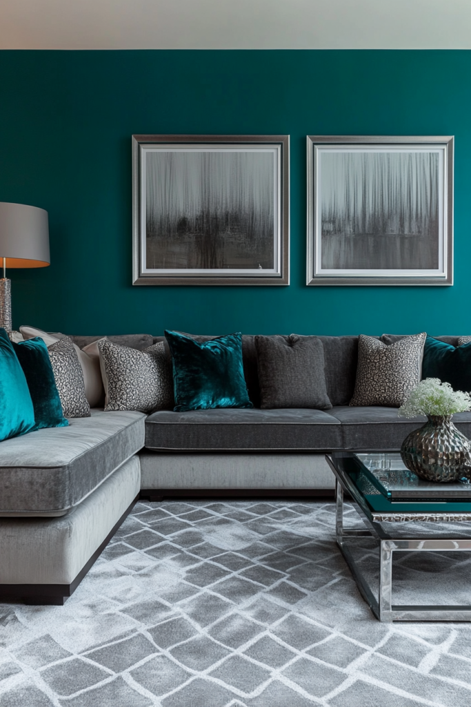 2. Teal and Gray for a Sophisticated Look