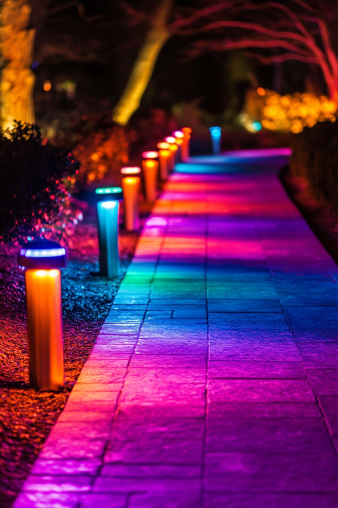 20. Color-Changing Path Lights