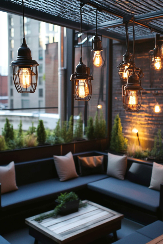 20. Industrial-Style String Lights for Urban Chic