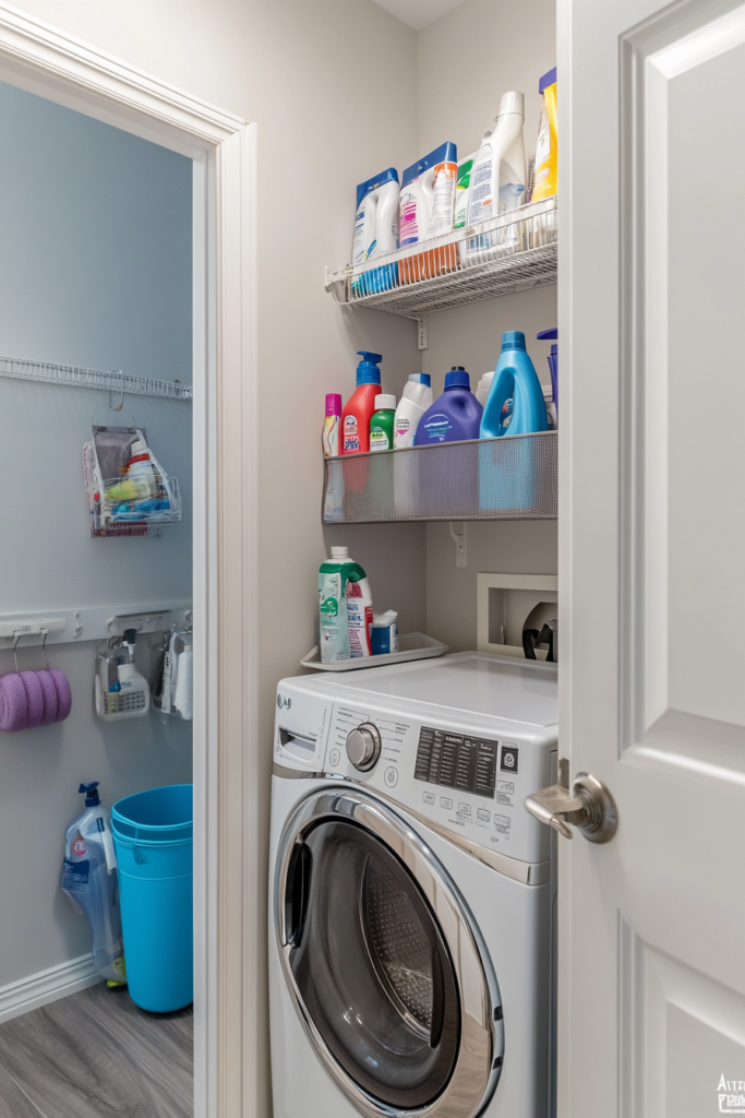 20. Over-the-Door Shoe Organizer for Cleaning Supplies