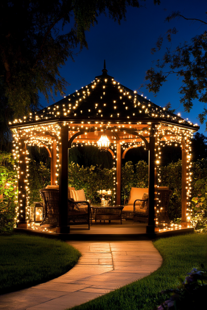 21. Gazebo Glow: Circular Light Wraps