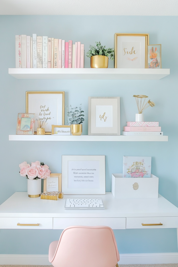 21. Install Floating Shelves for Chic Storage