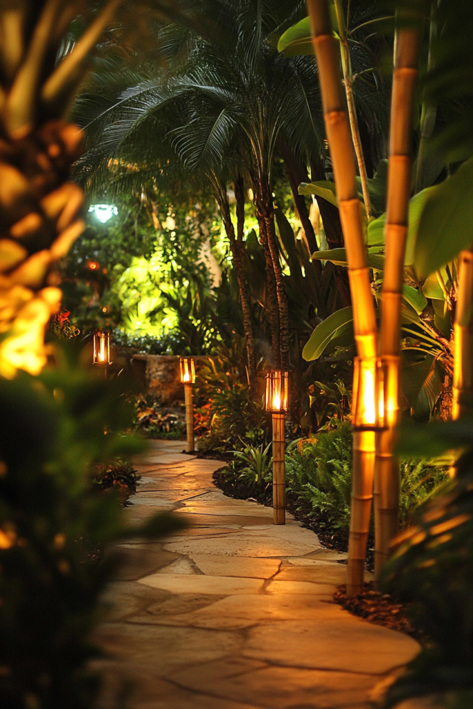 22. Bamboo Torch Lights for a Tropical Paradise