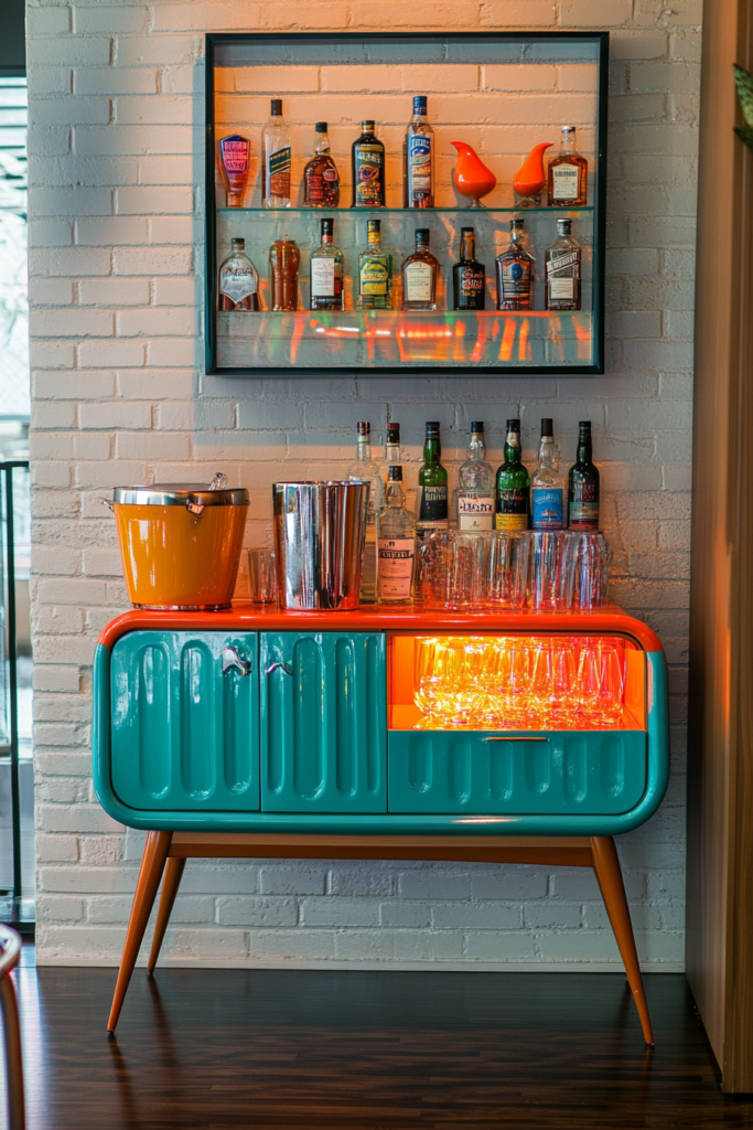 23. Create a Retro-Inspired Bar Area