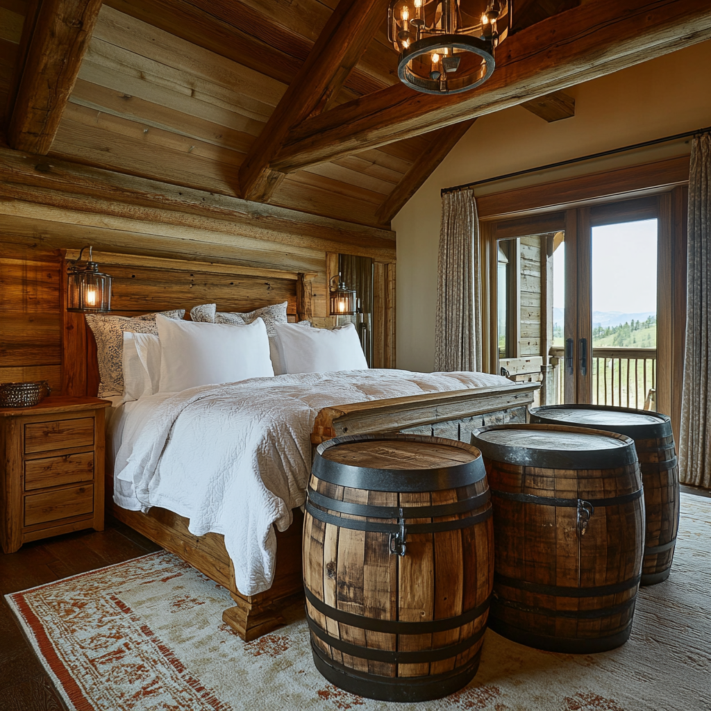 23. Repurposed Barrel Nightstands for a Unique Look