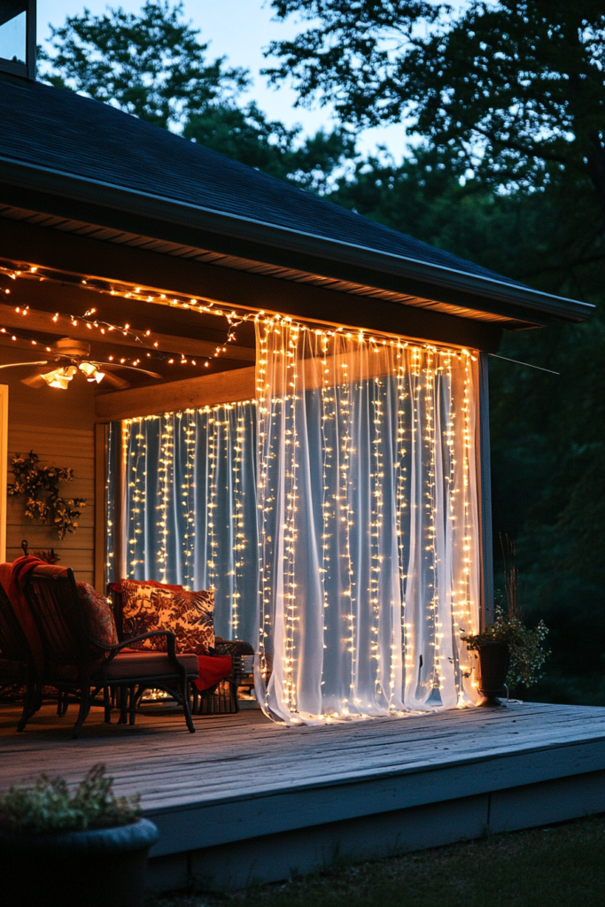 23. Waterfall String Lights for Serene Ambiance