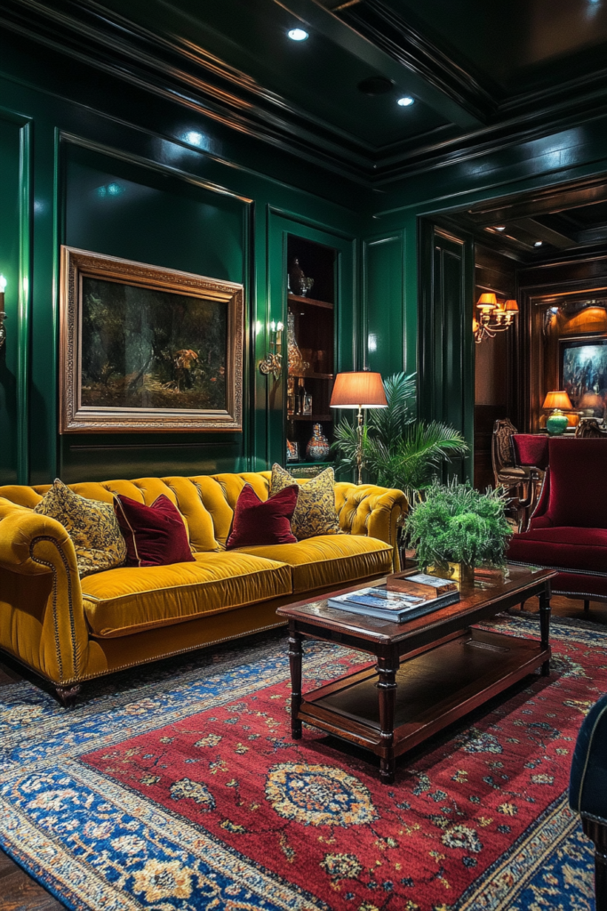 24. Mix Green with Jewel Tones for a Luxe Feel