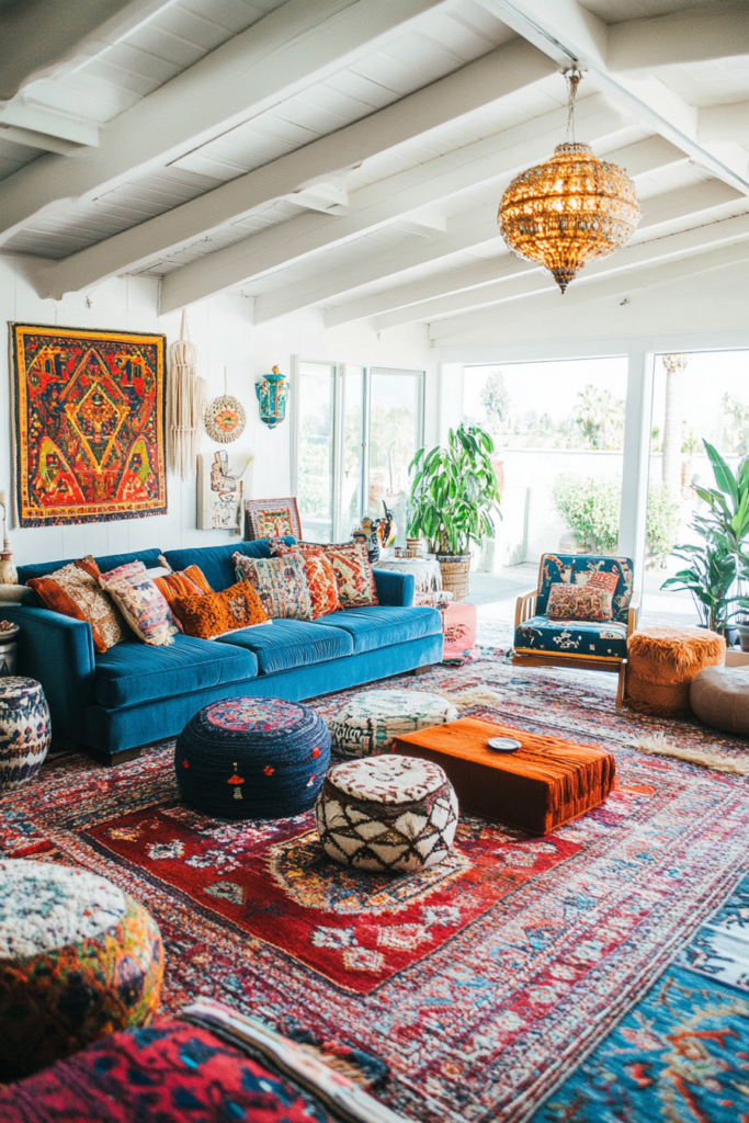 3. Add a Statement Rug for Boho Vibes