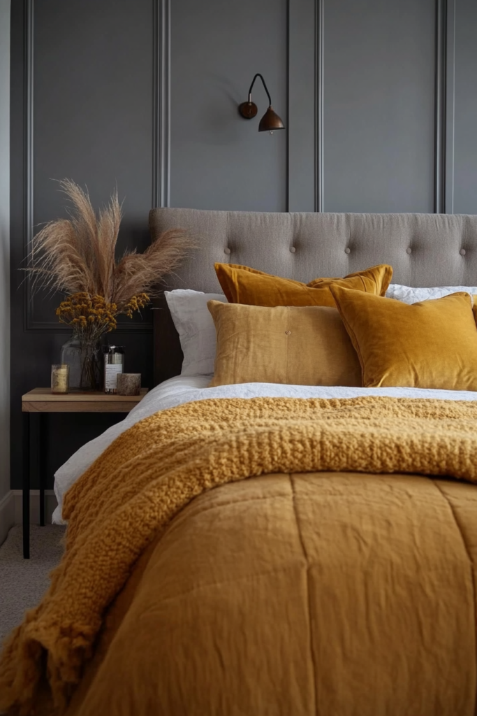 3. Cozy Glow: Mustard and Taupe